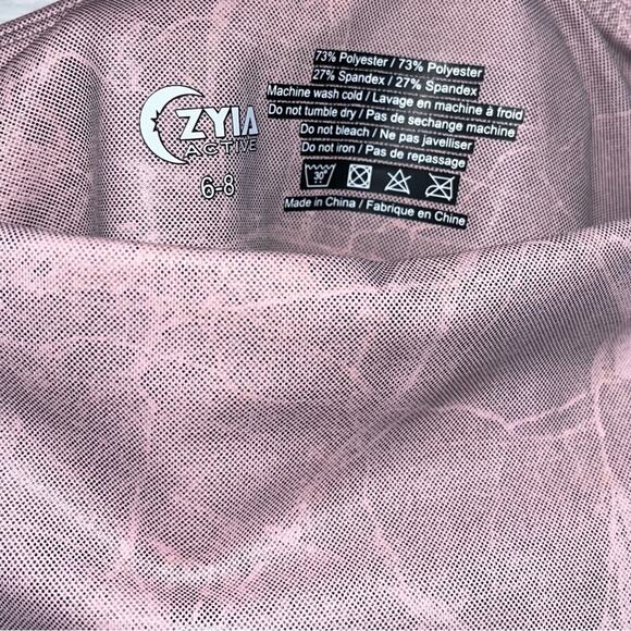 Zyia Pink Digital Granite Pocket Light N Tight Hi-Rise 7/8 Leggings Size 6 - Picture 6 of 12